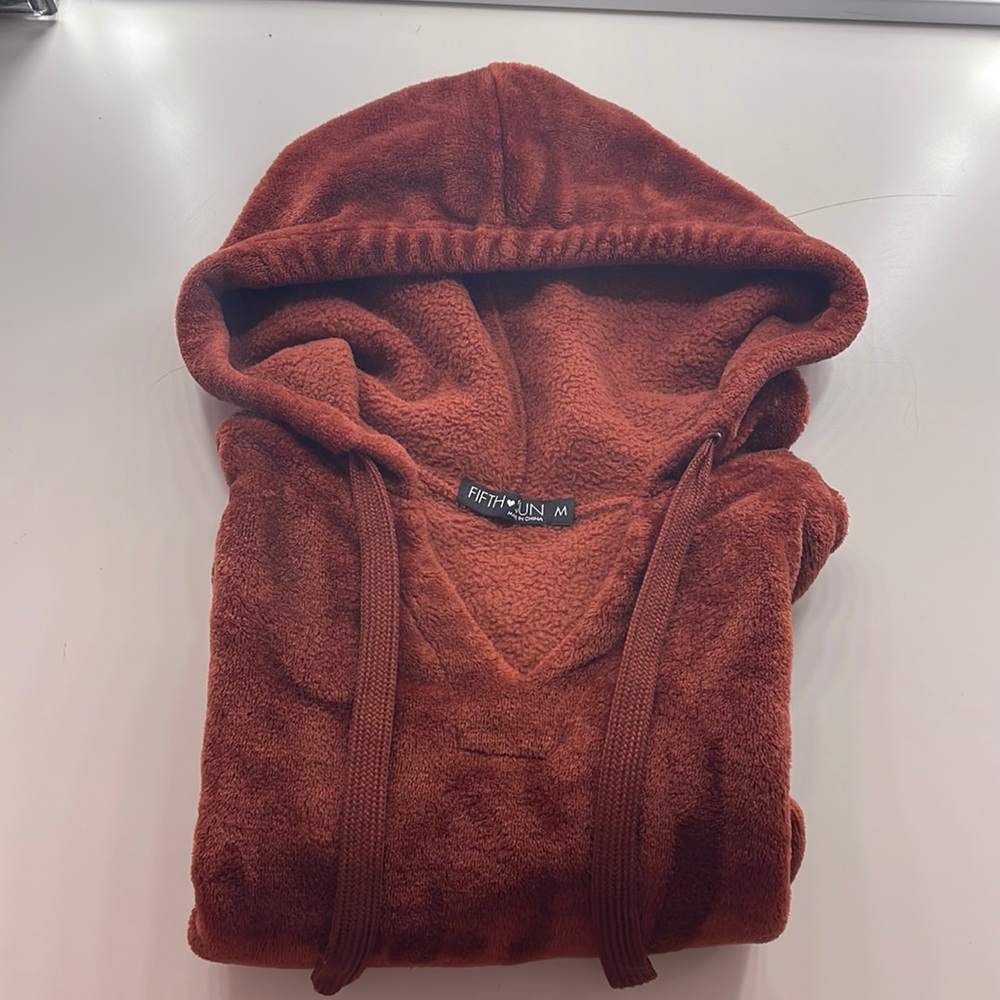 Fuzzy crop hoodie